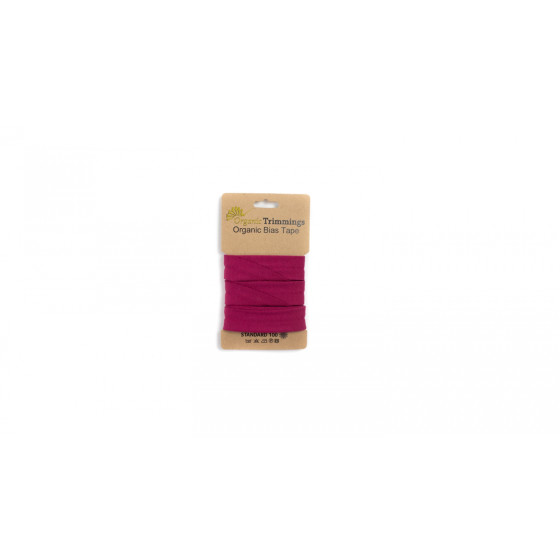 Organic-Baumwoll-Schrägband 3m-Karte himbeere