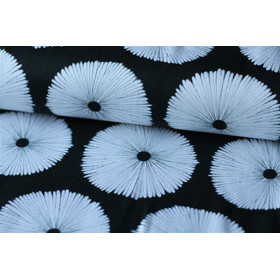 Canvas - Blumen weiß auf schwarz